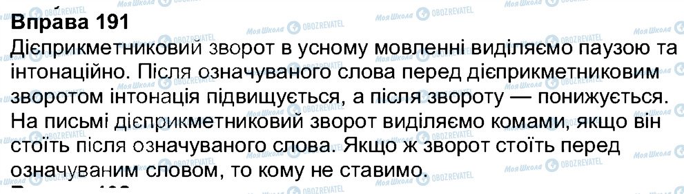 ГДЗ Українська мова 7 клас сторінка 191