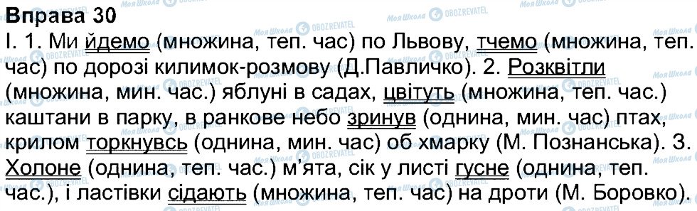 ГДЗ Українська мова 7 клас сторінка 30