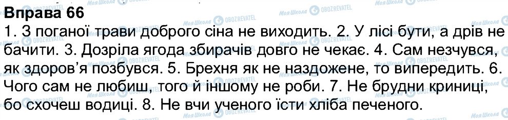 ГДЗ Українська мова 7 клас сторінка 66