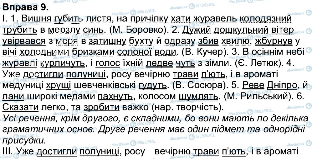 ГДЗ Українська мова 7 клас сторінка 9