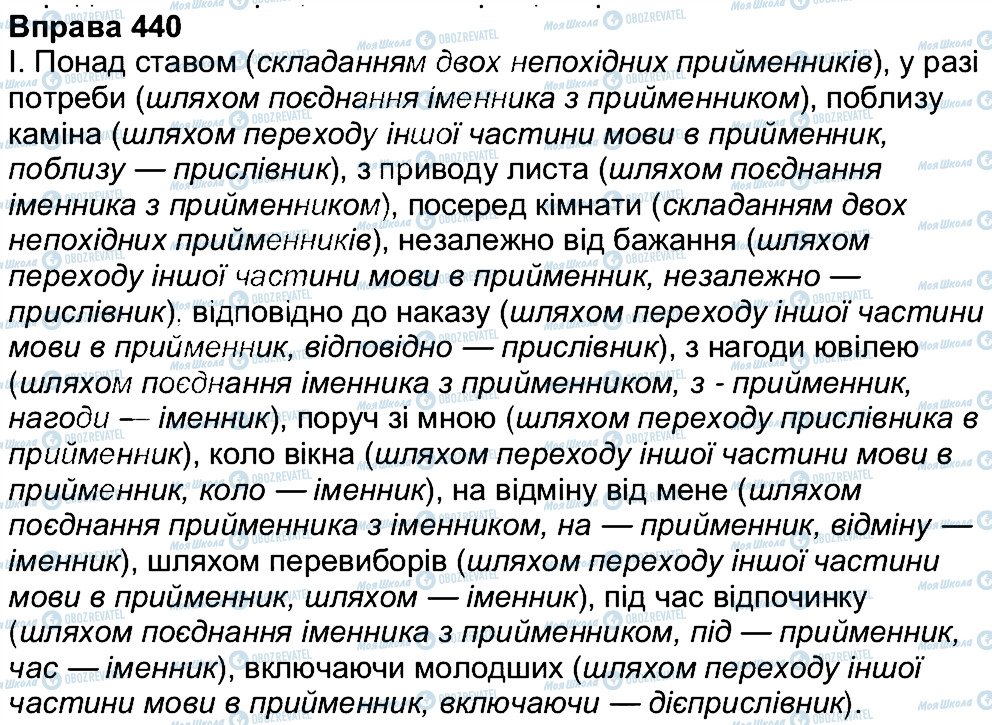 ГДЗ Укр мова 7 класс страница 440