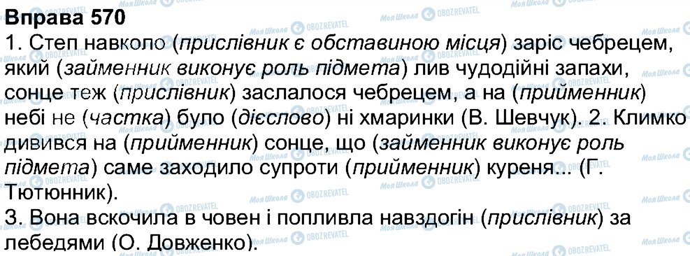 ГДЗ Українська мова 7 клас сторінка 570