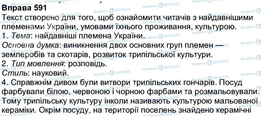 ГДЗ Укр мова 7 класс страница 591