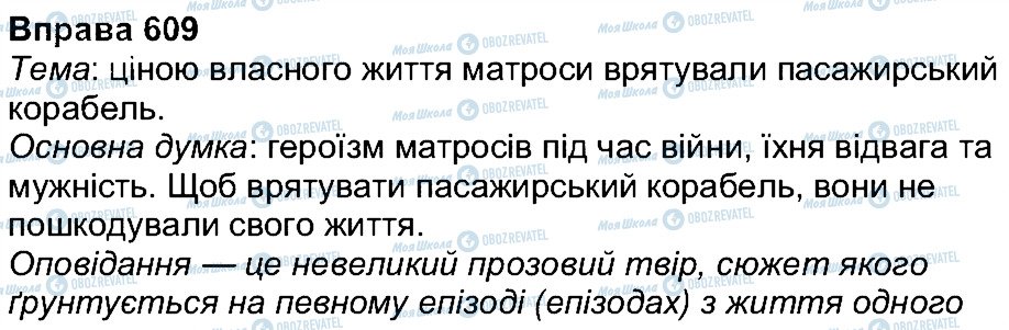 ГДЗ Українська мова 7 клас сторінка 609