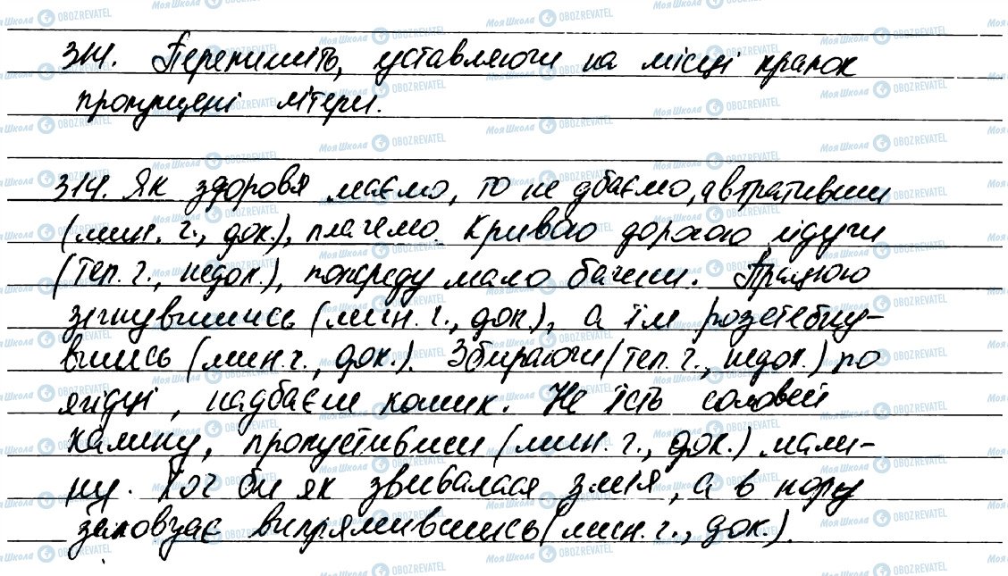 ГДЗ Українська мова 7 клас сторінка 314