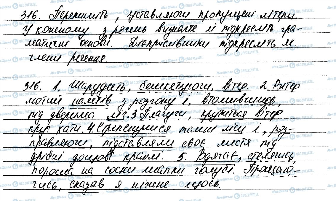 ГДЗ Українська мова 7 клас сторінка 316