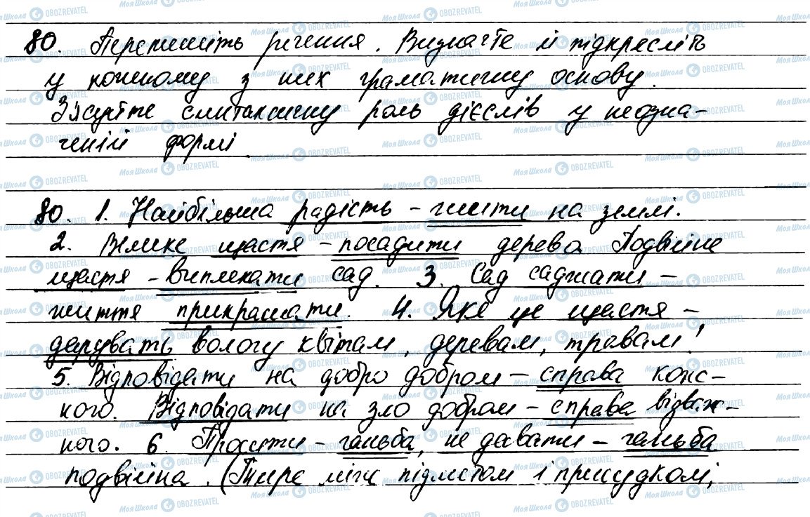 ГДЗ Українська мова 7 клас сторінка 80