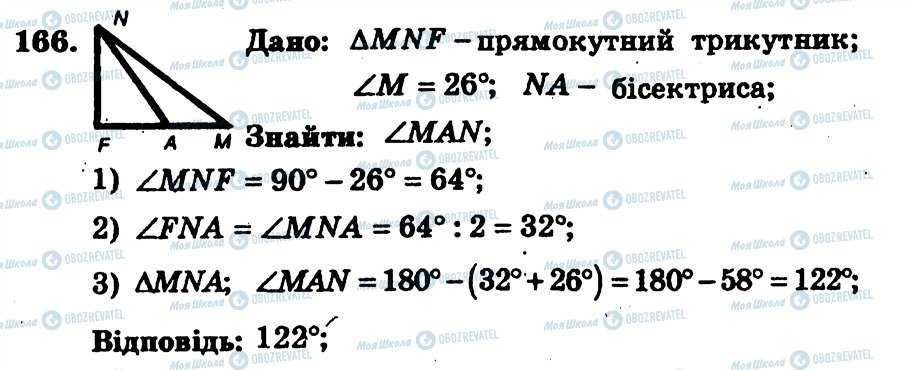 ГДЗ Геометрія 7 клас сторінка 166