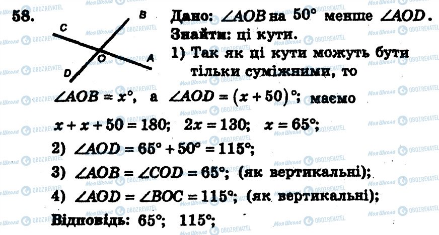 ГДЗ Геометрія 7 клас сторінка 58