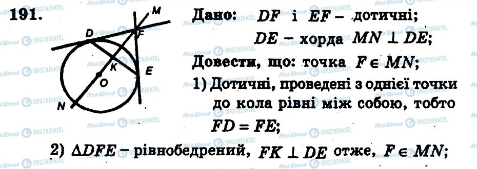 ГДЗ Геометрія 7 клас сторінка 191