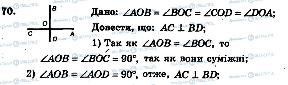 ГДЗ Геометрія 7 клас сторінка 70