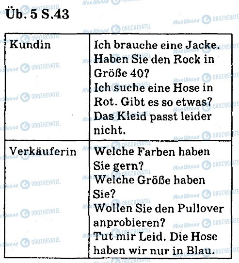 ГДЗ Німецька мова 7 клас сторінка ст43впр5