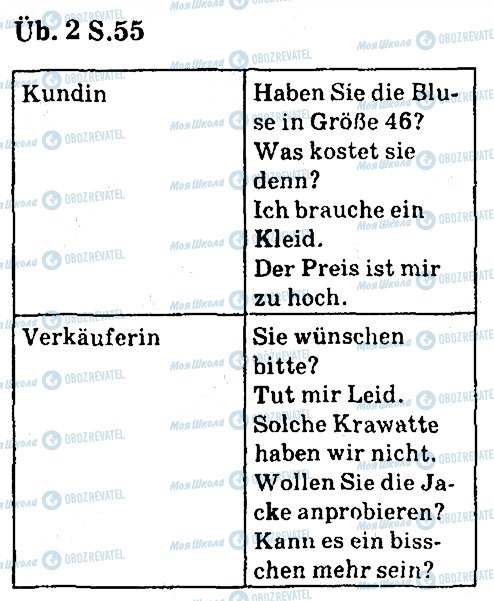 ГДЗ Німецька мова 7 клас сторінка ст55впр2