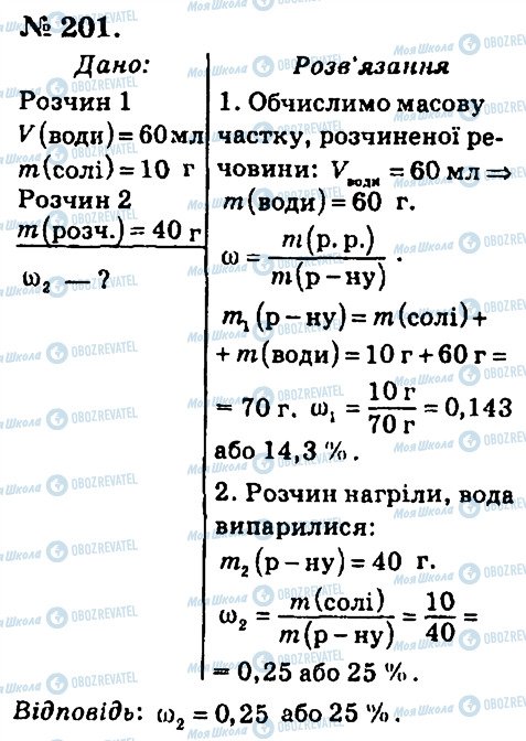 ГДЗ Хімія 7 клас сторінка 201