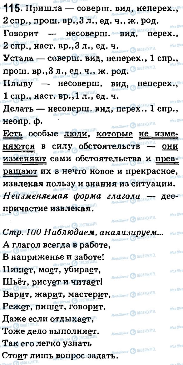 ГДЗ Російська мова 7 клас сторінка 115