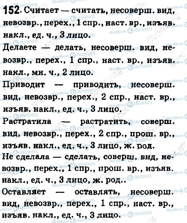 ГДЗ Російська мова 7 клас сторінка 152