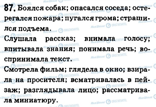 ГДЗ Російська мова 7 клас сторінка 87