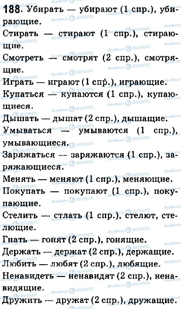 ГДЗ Російська мова 7 клас сторінка 188