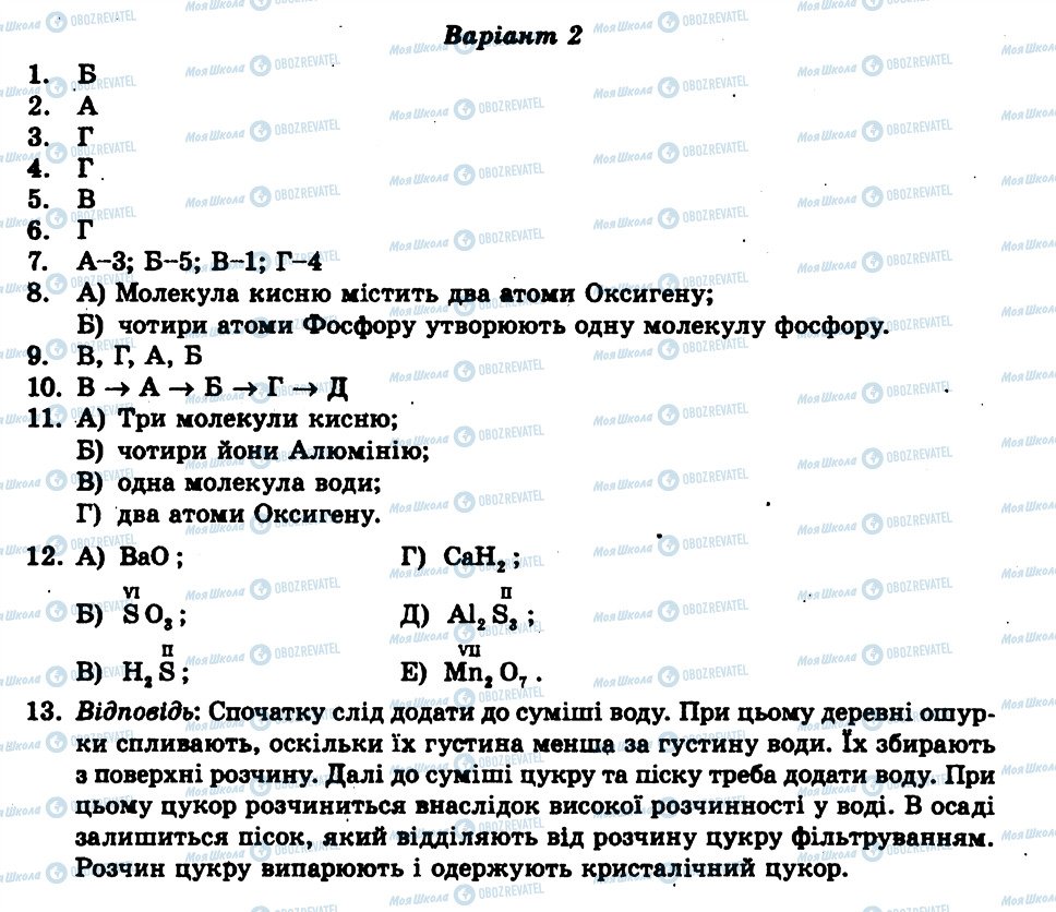 ГДЗ Хімія 7 клас сторінка КР1