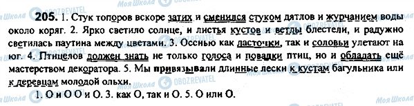 ГДЗ Російська мова 7 клас сторінка 205
