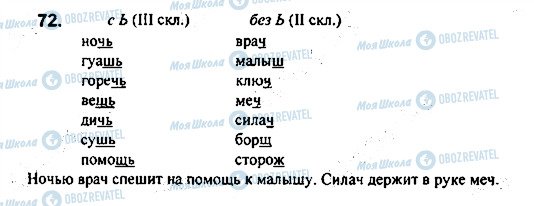 ГДЗ Російська мова 7 клас сторінка 72