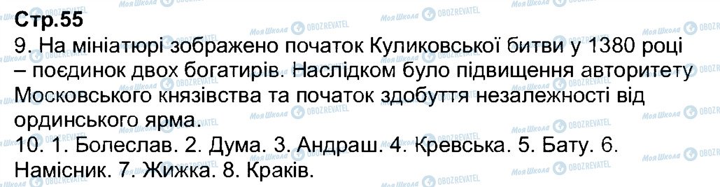 ГДЗ Всесвітня історія 7 клас сторінка 55