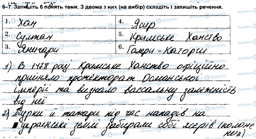 ГДЗ Історія України 7 клас сторінка 6-7