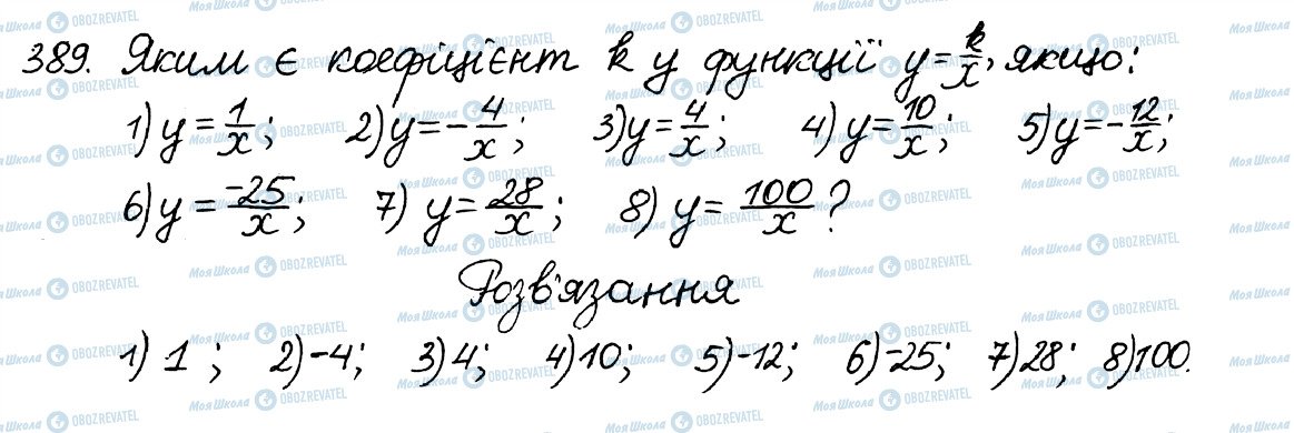 ГДЗ Алгебра 8 класс страница 389