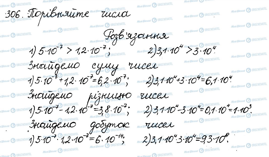 ГДЗ Алгебра 8 клас сторінка 306