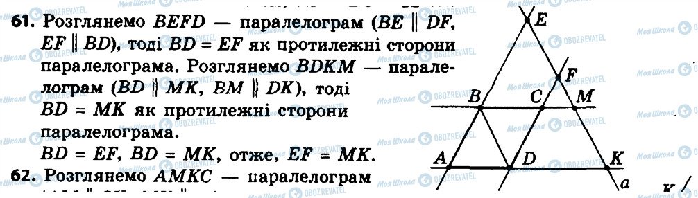 ГДЗ Геометрія 8 клас сторінка 61