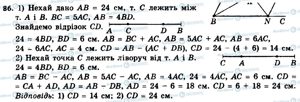 ГДЗ Геометрія 8 клас сторінка 86