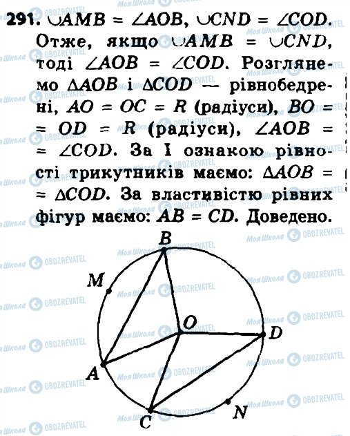 ГДЗ Геометрія 8 клас сторінка 291