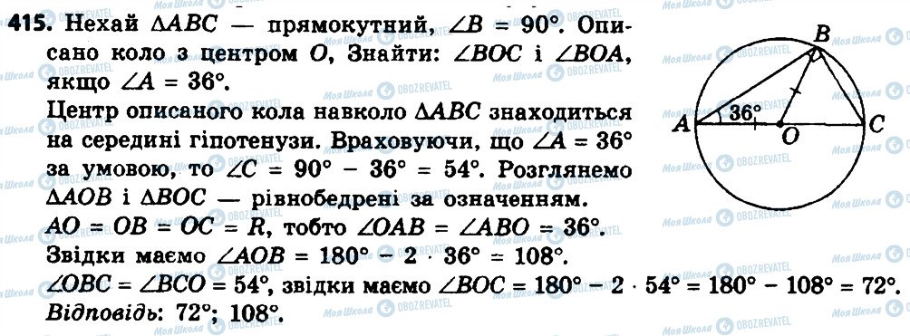 ГДЗ Геометрія 8 клас сторінка 415