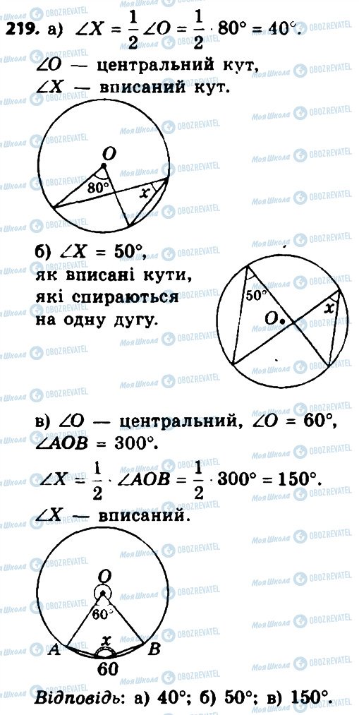 ГДЗ Геометрія 8 клас сторінка 219