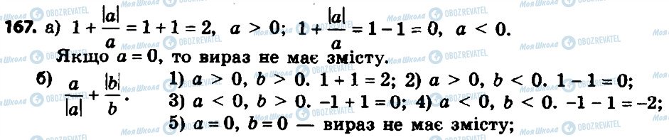 ГДЗ Алгебра 8 клас сторінка 167