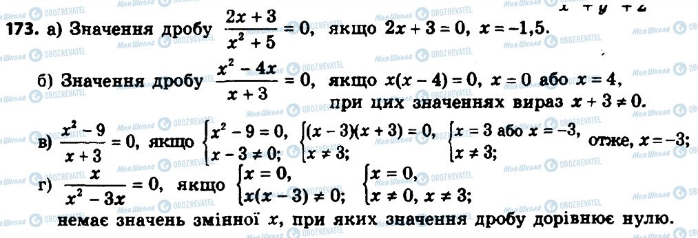 ГДЗ Алгебра 8 клас сторінка 173