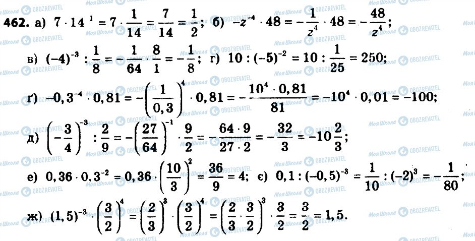 ГДЗ Алгебра 8 клас сторінка 462