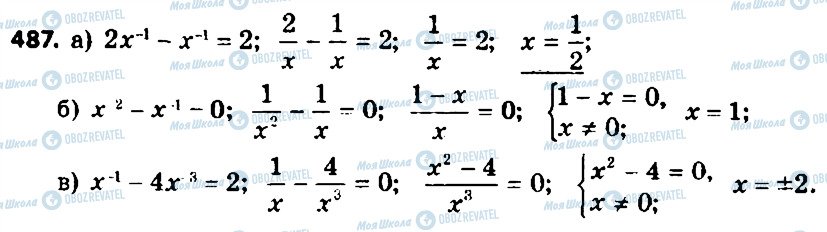 ГДЗ Алгебра 8 клас сторінка 487