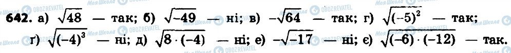 ГДЗ Алгебра 8 клас сторінка 642