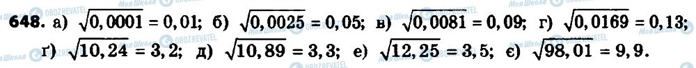 ГДЗ Алгебра 8 клас сторінка 648