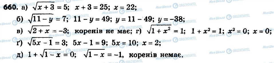 ГДЗ Алгебра 8 клас сторінка 660