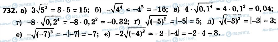 ГДЗ Алгебра 8 класс страница 732