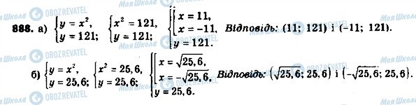 ГДЗ Алгебра 8 клас сторінка 888