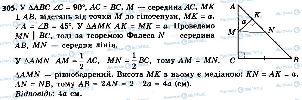 ГДЗ Геометрія 8 клас сторінка 305