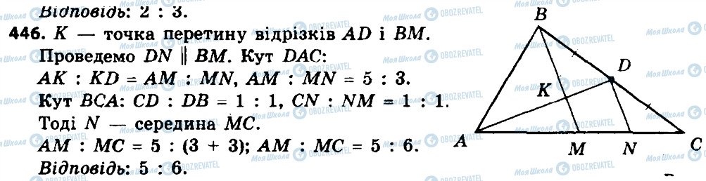 ГДЗ Геометрія 8 клас сторінка 446