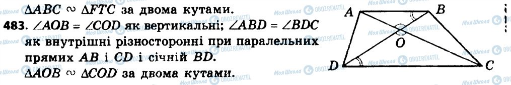 ГДЗ Геометрія 8 клас сторінка 483