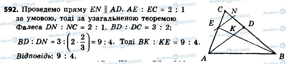 ГДЗ Геометрія 8 клас сторінка 592