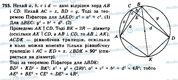 ГДЗ Геометрія 8 клас сторінка 755