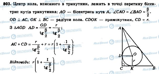 ГДЗ Геометрія 8 клас сторінка 803