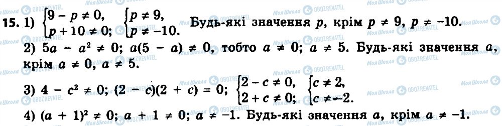 ГДЗ Алгебра 8 класс страница 15